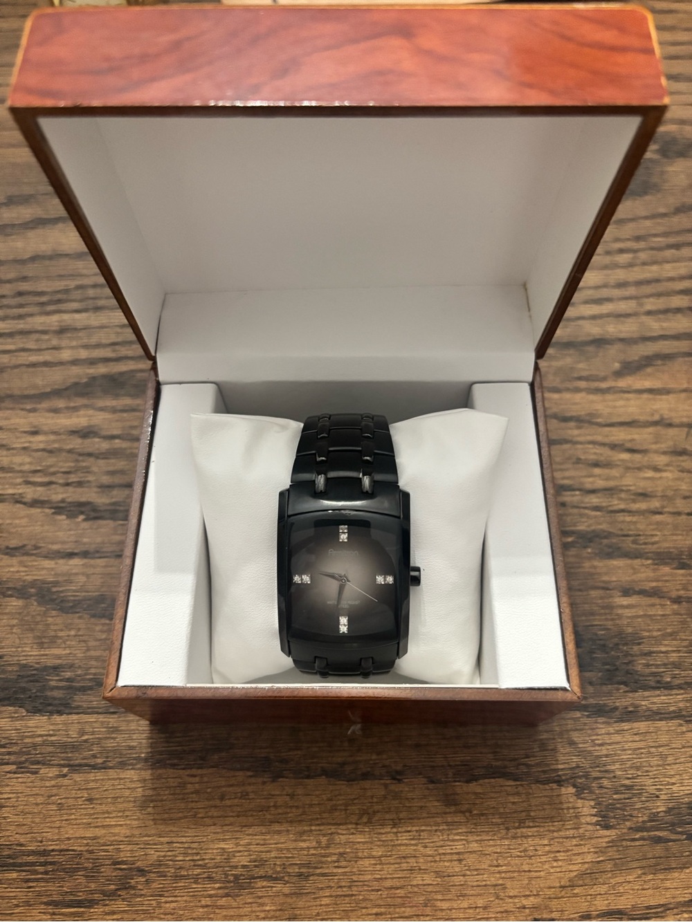 Armitron Black Stainless Steel Crystal Accent Watch | New Battery